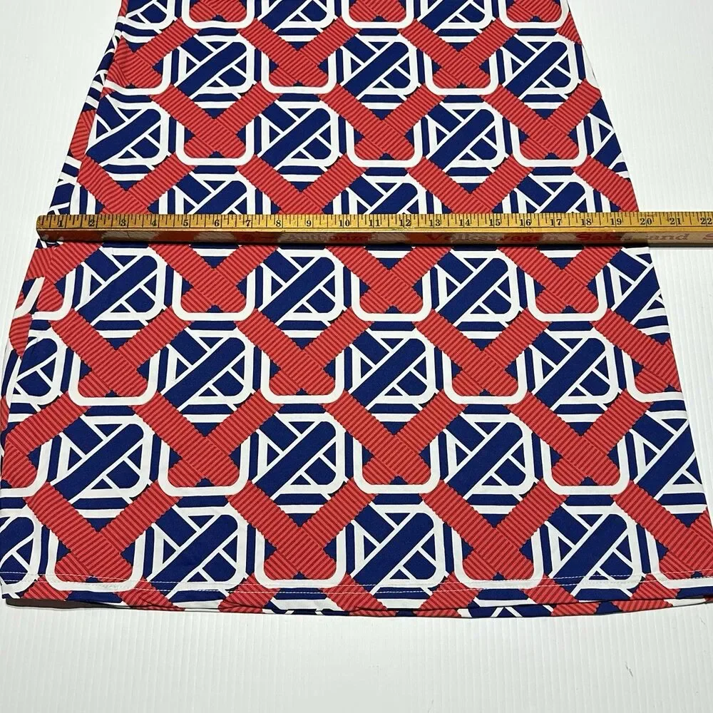 Barbara Gerwit Dress Womens M Medium Red White Blue Preppy Stretch NWT - Picture 8 of 9